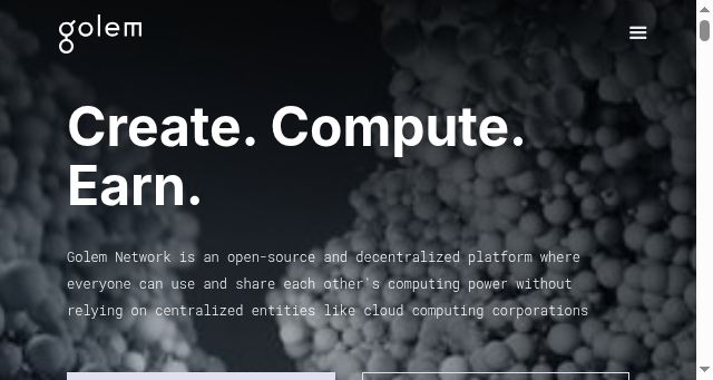 Screenshot of golem.network