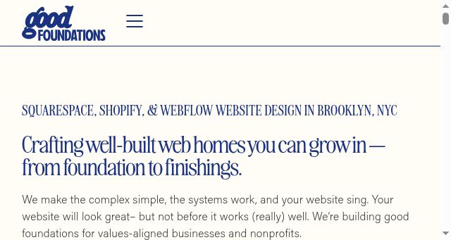 Screenshot of goodfoundationsstudio.com