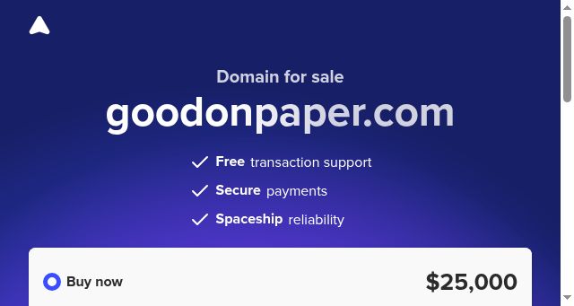 Screenshot of goodonpaper.com