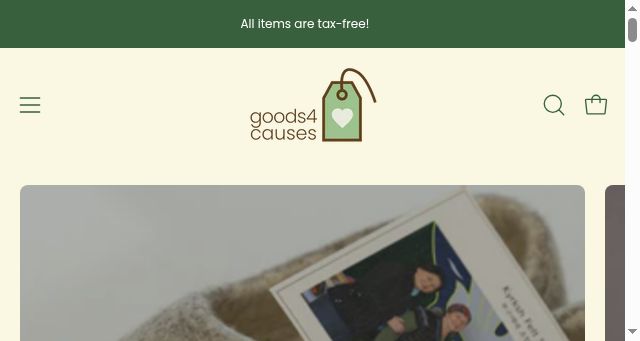 Screenshot of goods4causes.ca