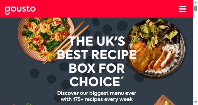 Screenshot of gousto.co.uk