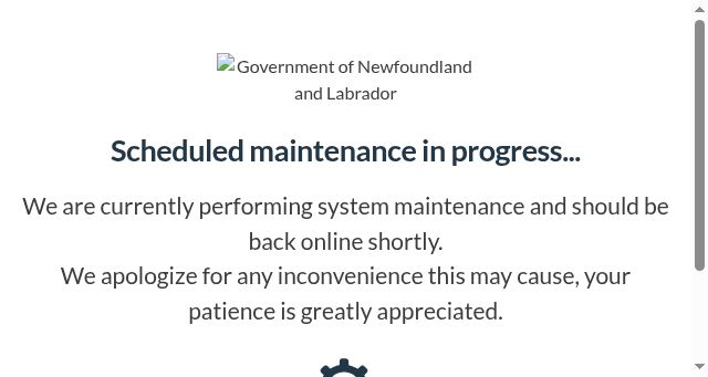 Screenshot of gov.nl.ca