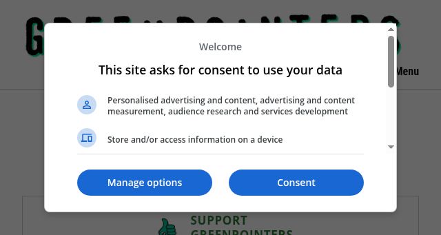 Screenshot of greenpointers.com
