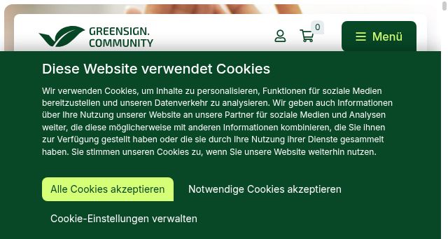 Screenshot of greensign.community
