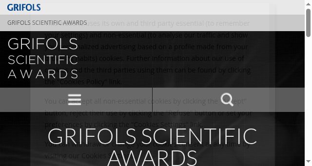 Screenshot of grifolsscientificawards.com