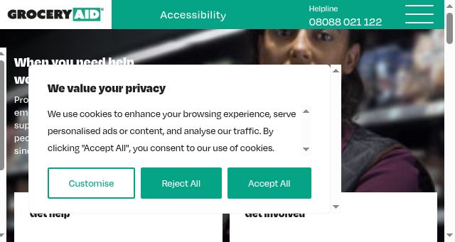 Screenshot of groceryaid.org.uk
