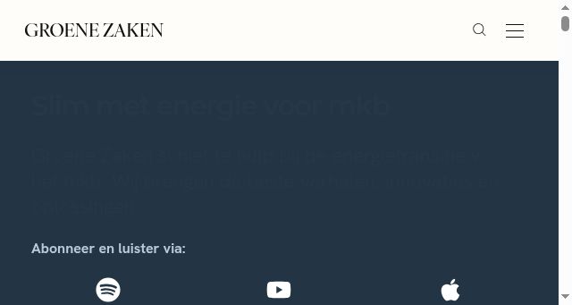 Screenshot of groenezakenpodcast.nl