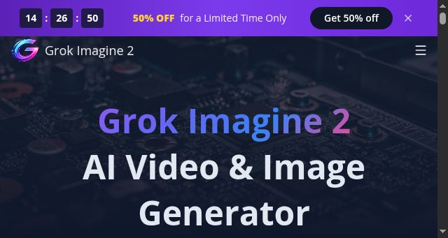 Screenshot of grokimagine2.org