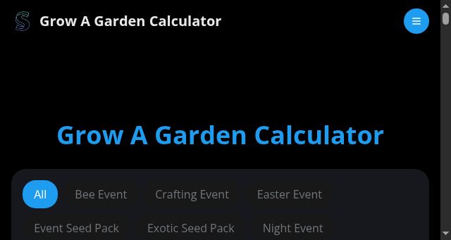 Screenshot of grow-a-garden-calculator.xyz