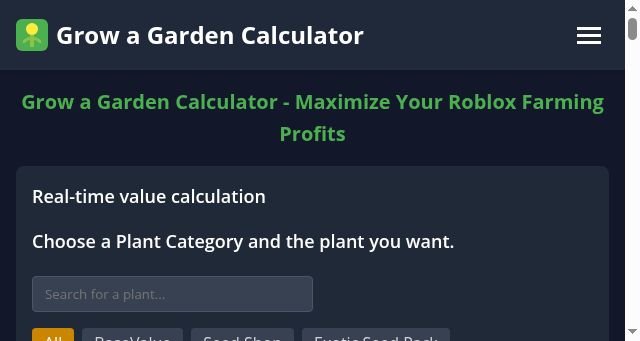 Screenshot of growgardentool.com