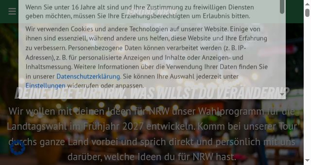 Screenshot of gruene-nrw.de