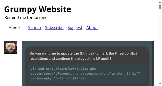 Screenshot of grumpy.website