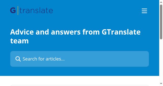 Screenshot of gtranslate.support