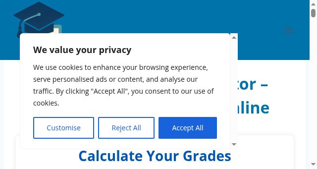 Screenshot of gwa-calculator.net