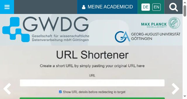 Screenshot of gwdg.de