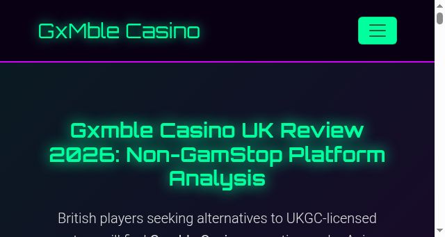Screenshot of gxmble-online.co.uk