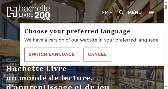 Screenshot of hachette.com