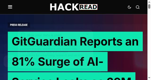 Screenshot of hackread.com