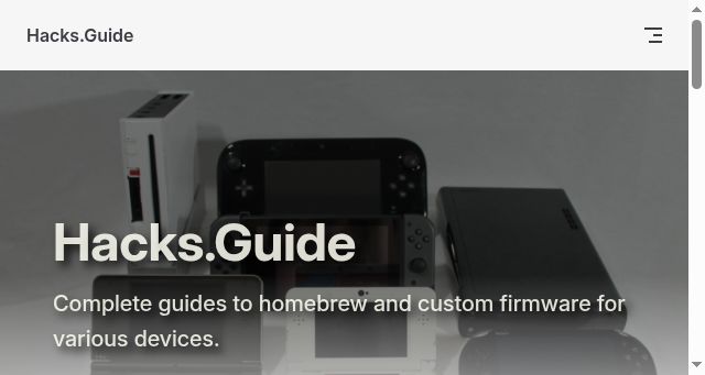 Screenshot of hacks.guide