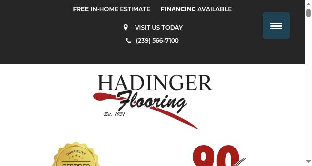Screenshot of hadingerflooring.com