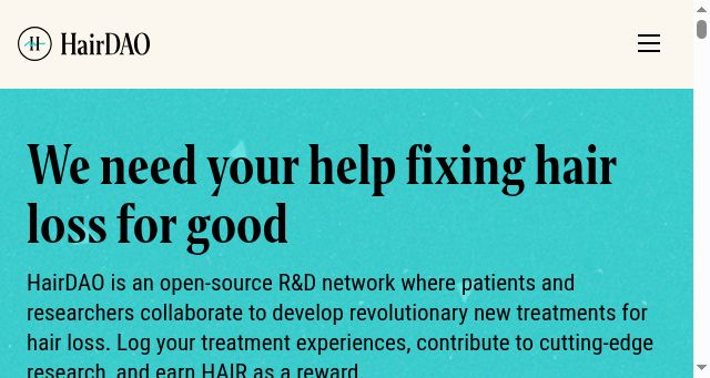 Screenshot of hairdao.xyz