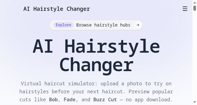 Screenshot of hairstyleaichanger.com