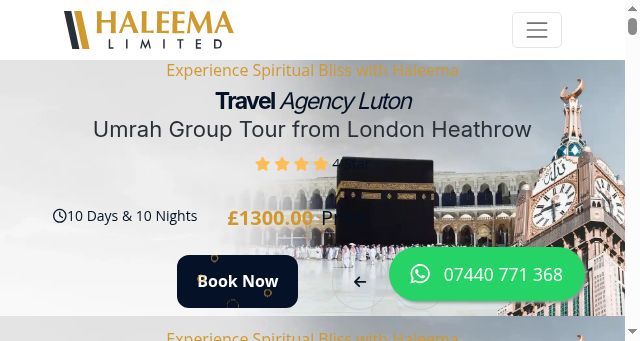 Screenshot of haleema.co.uk