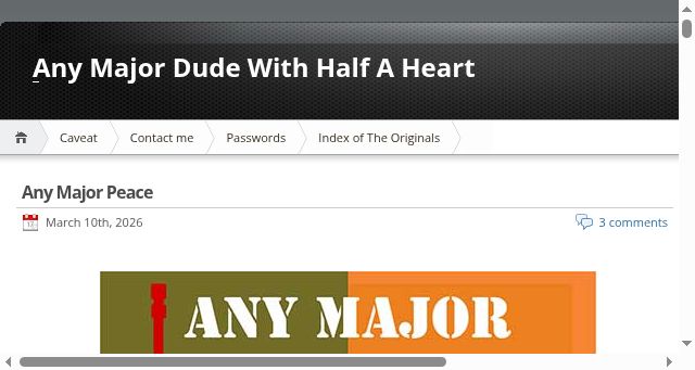 Screenshot of halfhearteddude.com