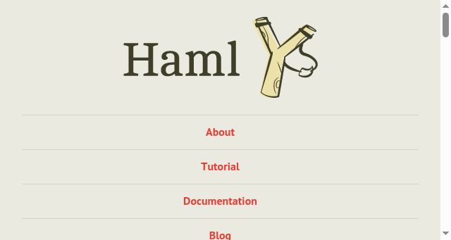 Screenshot of haml.info