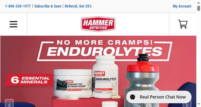 Screenshot of hammernutrition.com