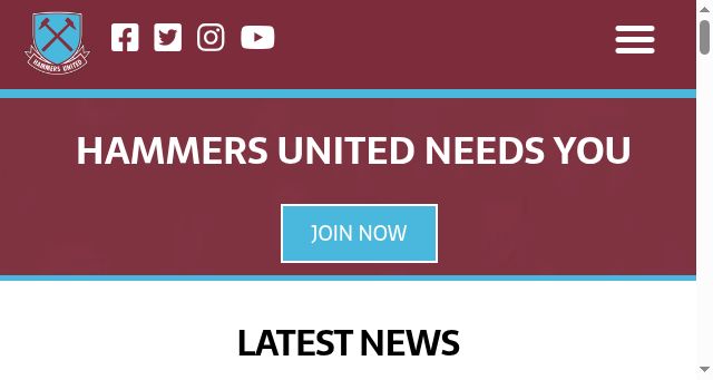 Screenshot of hammersunited.com