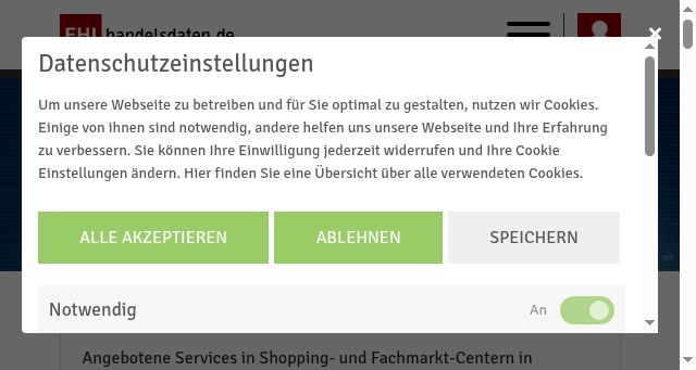 Screenshot of handelsdaten.de