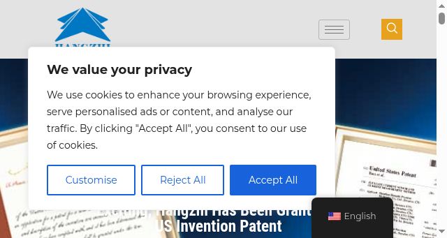 Screenshot of hangzhiprecision.com