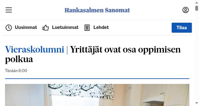 Screenshot of hankasalmensanomat.fi