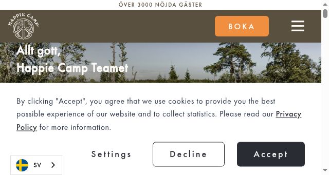 Screenshot of happiecamp.com