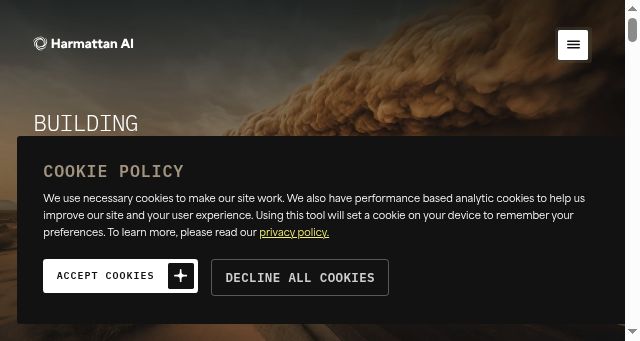Screenshot of harmattan.ai