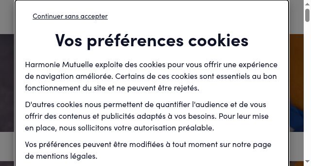 Screenshot of harmonie-mutuelle.fr