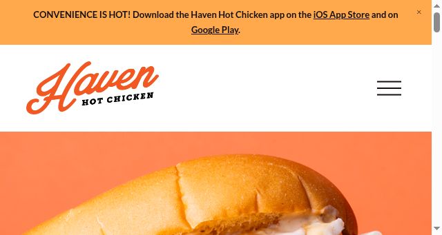 Screenshot of havenhotchicken.com