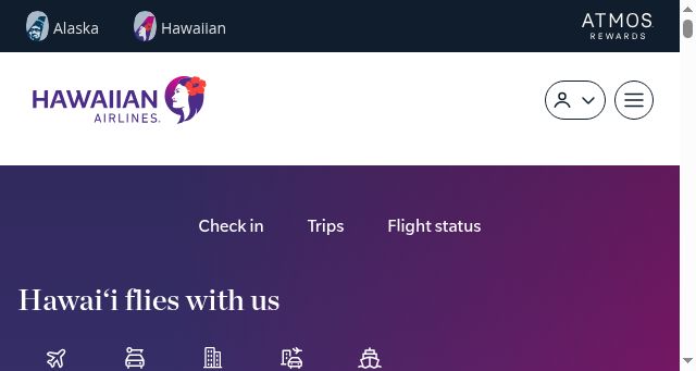 Screenshot of hawaiianairlines.com