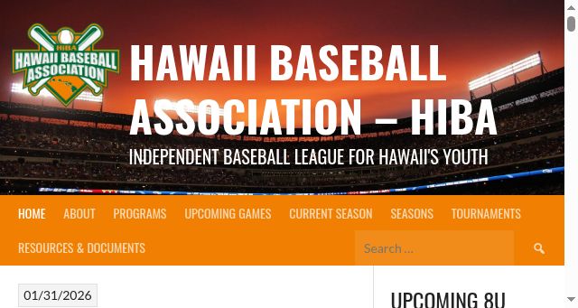 Screenshot of hawaiibaseball.org