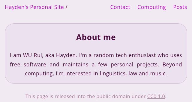 Screenshot of haydenwu.org
