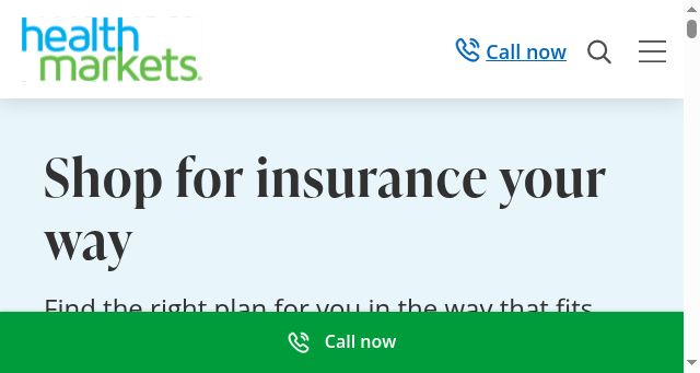 Screenshot of healthmarkets.com