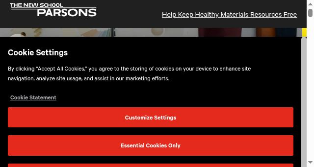 Screenshot of healthymaterialslab.org