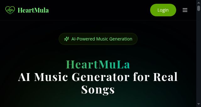 Screenshot of heartmula.app