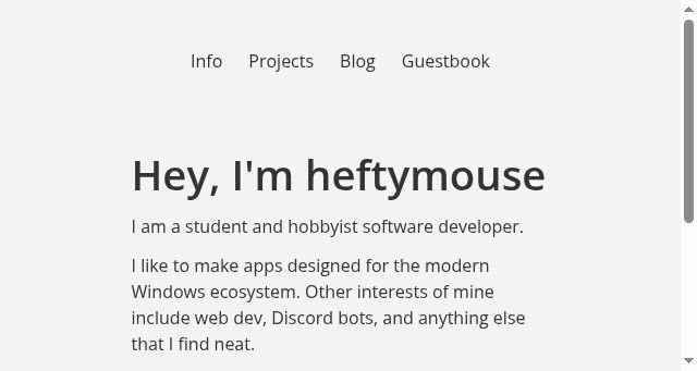 Screenshot of heftymouse.me