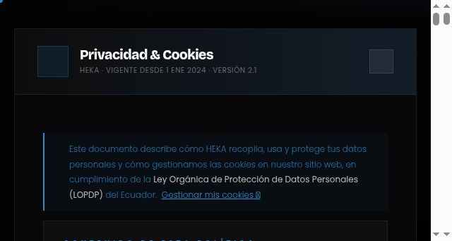 Screenshot of heka.com.ec