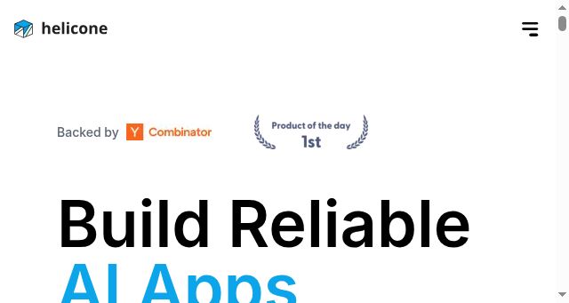 Screenshot of helicone.ai