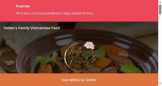 Screenshot of hellensfamilyvietfood.com