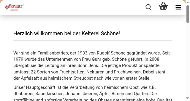 Screenshot of hellerauer-fruchtsaefte.de