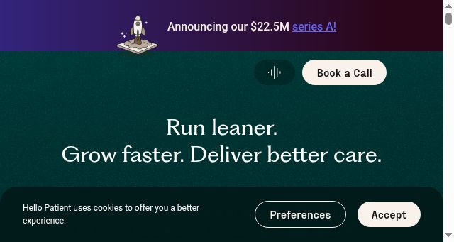 Screenshot of hellopatient.com